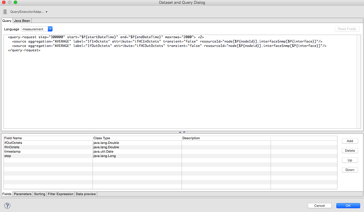 3 dataset query dialog