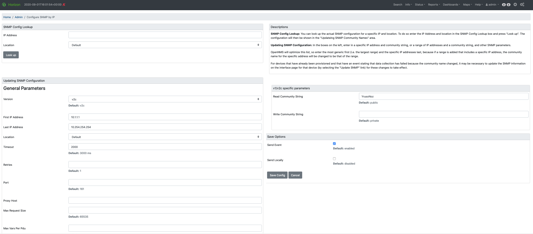 SNMP Config