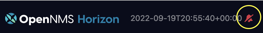 Portion of Horizon top menu bar displaying a red notification bell symbol